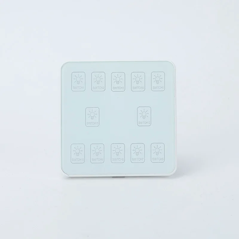

White 12-key panel Smart programmable touch wall switch Lighting module Control Mobile phone Remote control 86