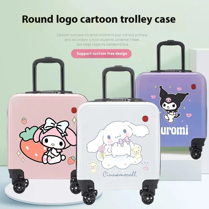 Sanrio Cinnamoroll Kuromi Luggage Suitcase High Capacity Portable Travel Suitcase Aircraft Trolley Case Anime Peripheral Gift