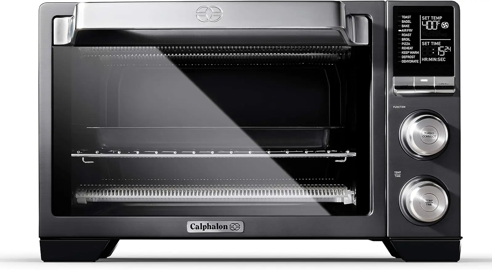 

Calphalon Air Fryer Oven, 11-in-1 Toaster Oven Air Fryer Combo, 26.4 QT/25 L, Fits 12" Pizza, Stainless Steel