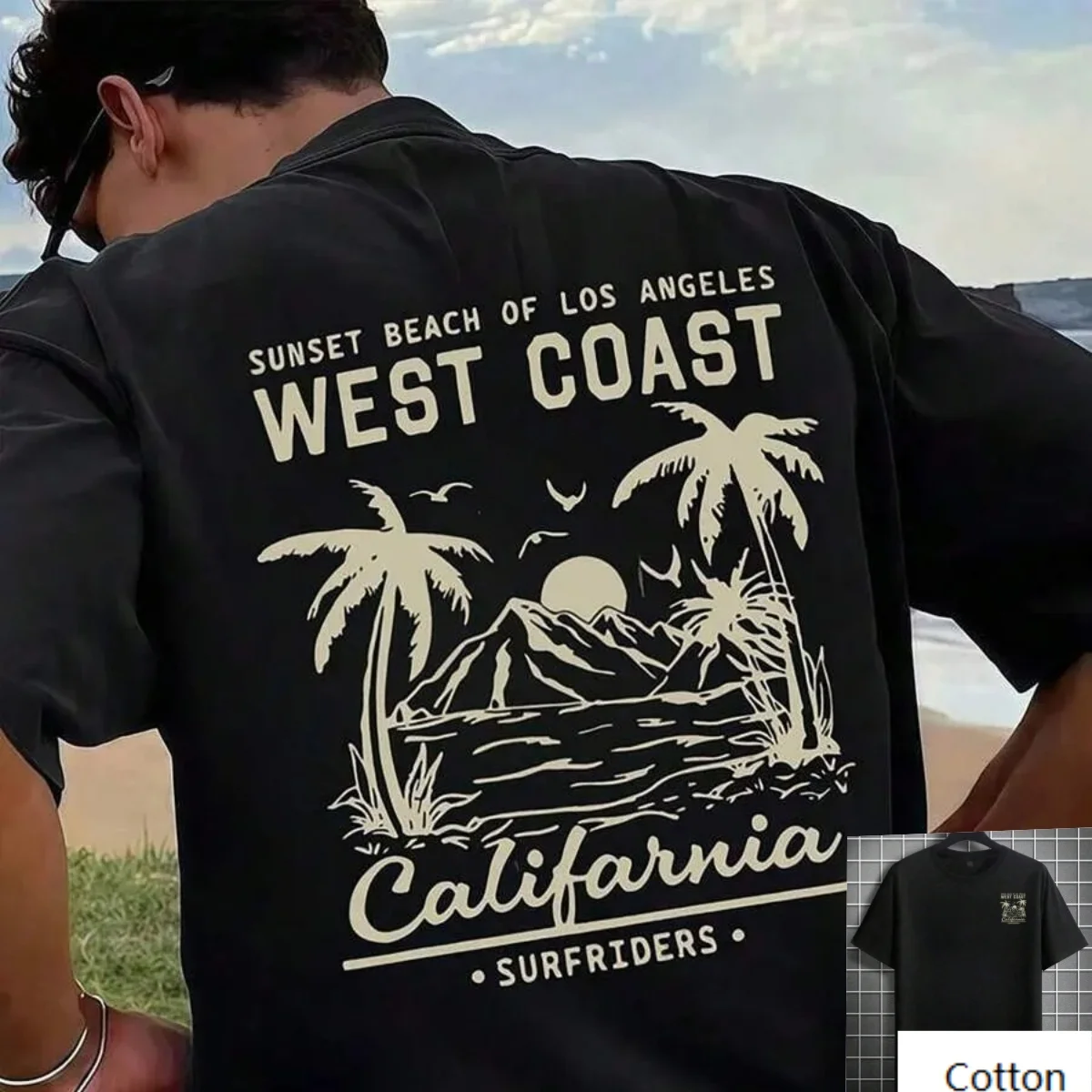 

Cotton T Shirt with West Coast California Surfriders Graphic Ideal for Beach Lovers and Surf Enthusiasts New Arrival Tee S-4XL