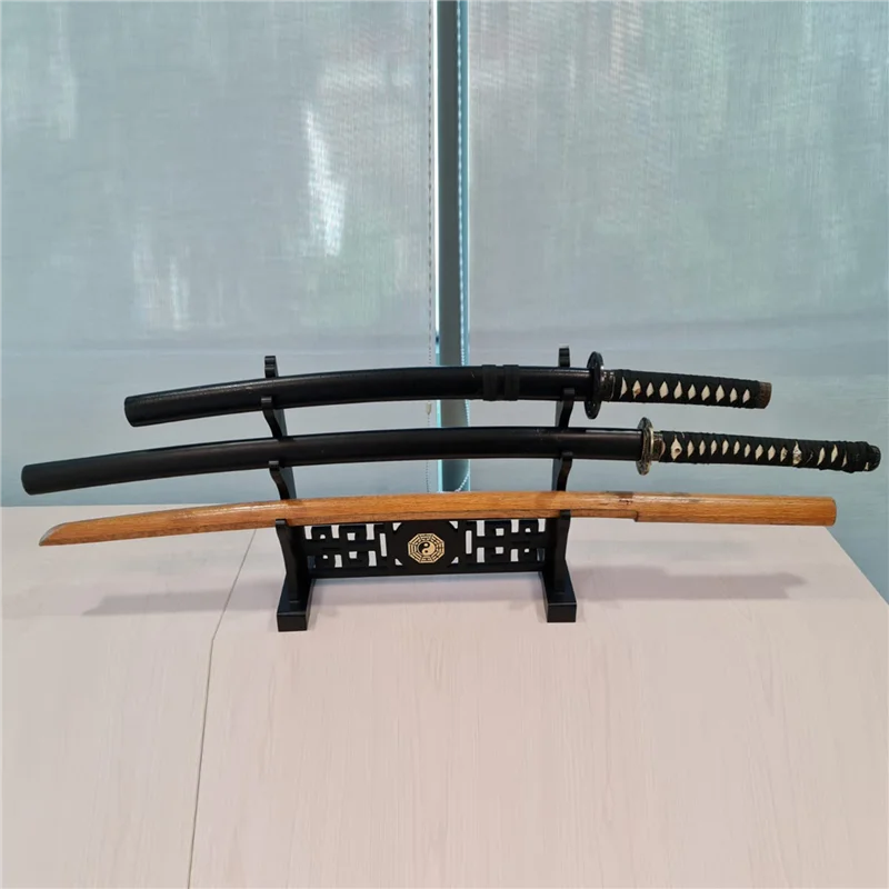 ABFY-2X Sword Stand Weapon Display Stand Katana Genji Samurai Sword Blade Templar Medieval Sword Stand Tai Chi Bagua-A