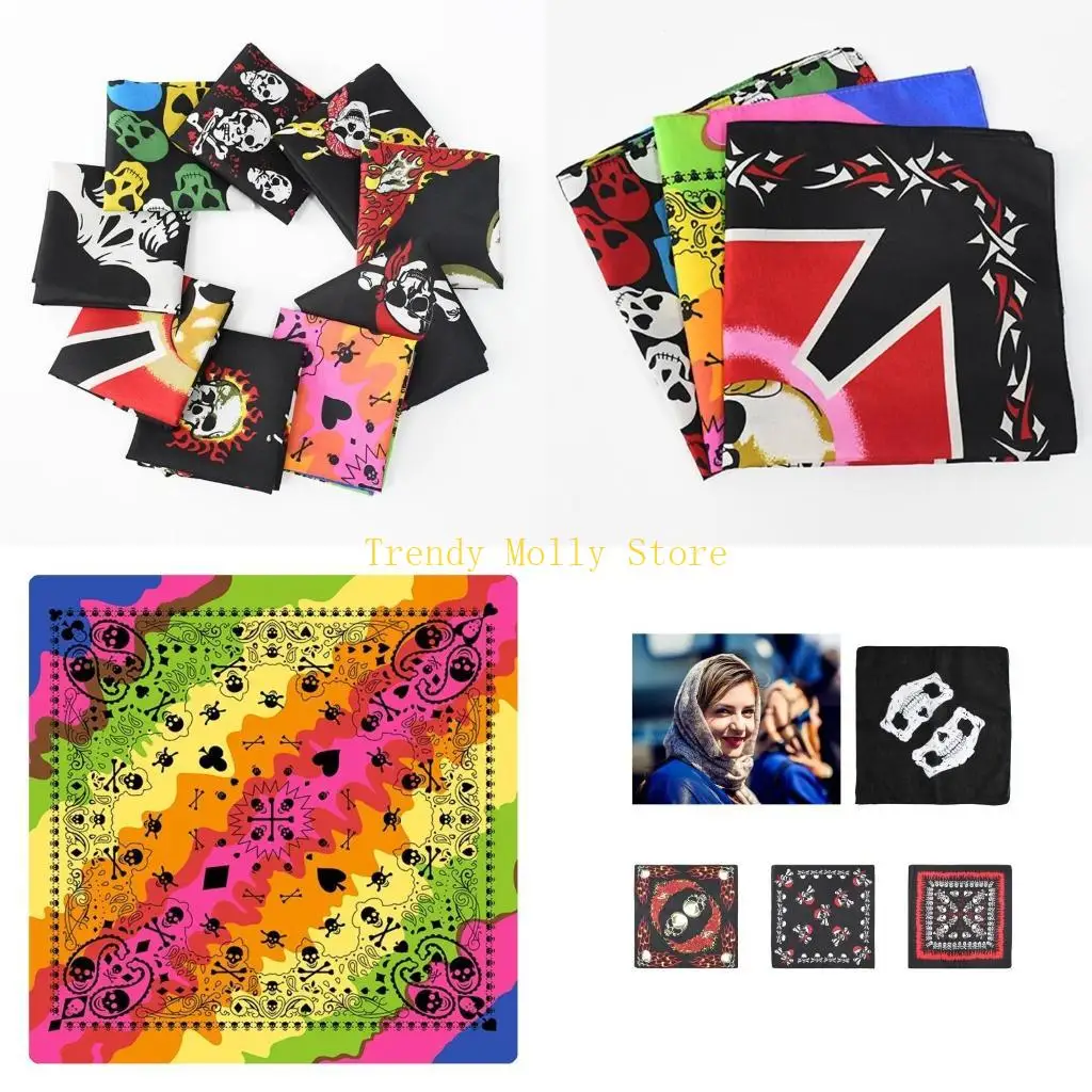 N5KB Unisex Fashion Printed Square Scarf Cycling Bandana Sun Protections Neck Cover