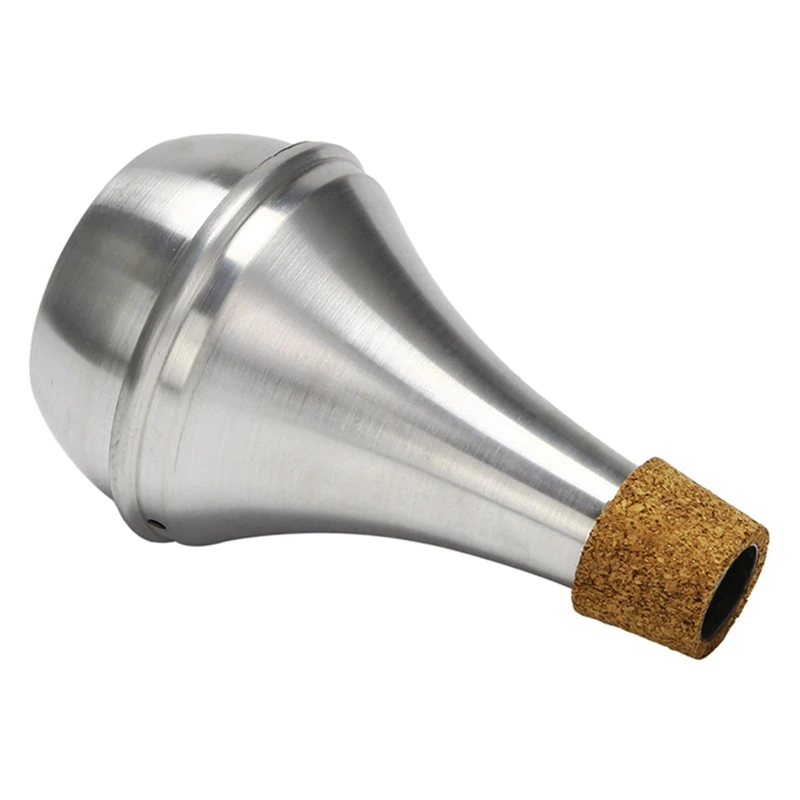 Aluminum Alloy Trumpet Mute Mute Anti-Disturbance Mute Mute Cork Edge Protection (80%-90% Sound Reduction) 14.6 X 9.1Cm