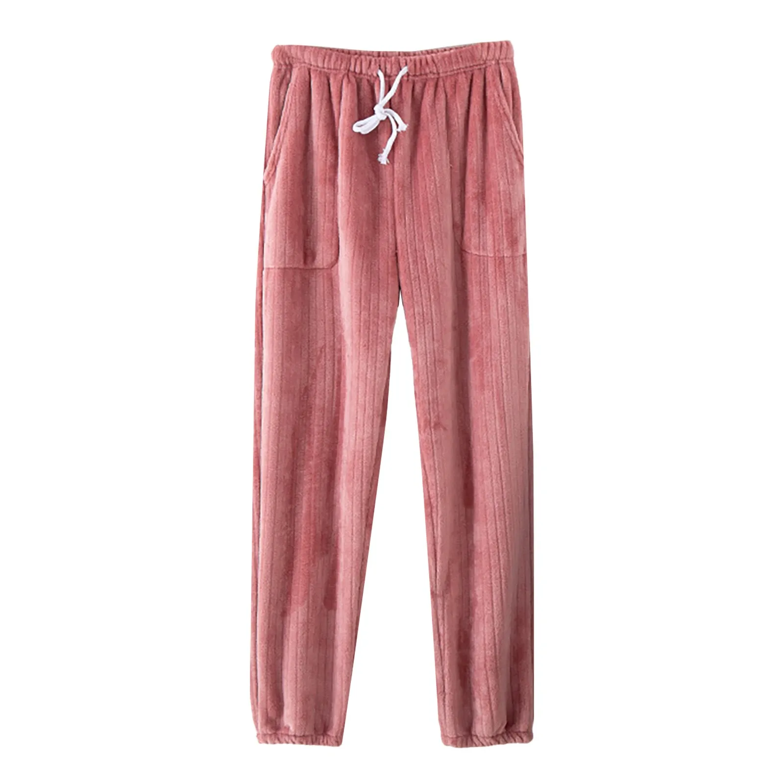 Women\'s Pajama Pant Autumn And Winter Flannel Wide Mouth Trouser Large Size Loose Warm Thick Coral Fleece Home Pajamas