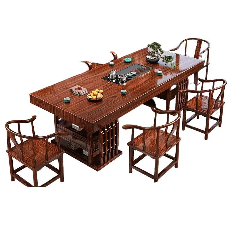 

Solid wood, large board, tables and chairs, tea table, combination, Chinese style, tea table