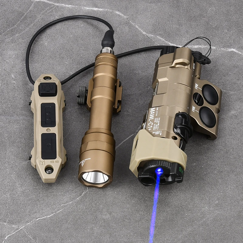 Tactical MAWL-C1 Infrared Red Green Blue Aiming Laser WADSN M300 M600 Flashlight With Dual Control Pressure Switch For 20mm Rail