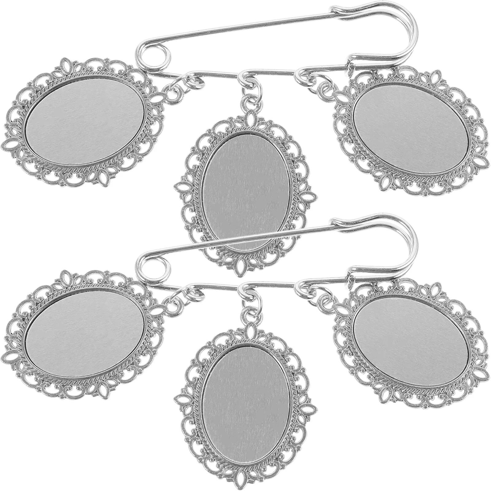 2 قطعة نقل الحرارة الطباعة بروش دبابيس قلادة فارغة الحافة دبابيس DIY إطار صور التلبيب دبوس الديكور هدية مجموعة #3