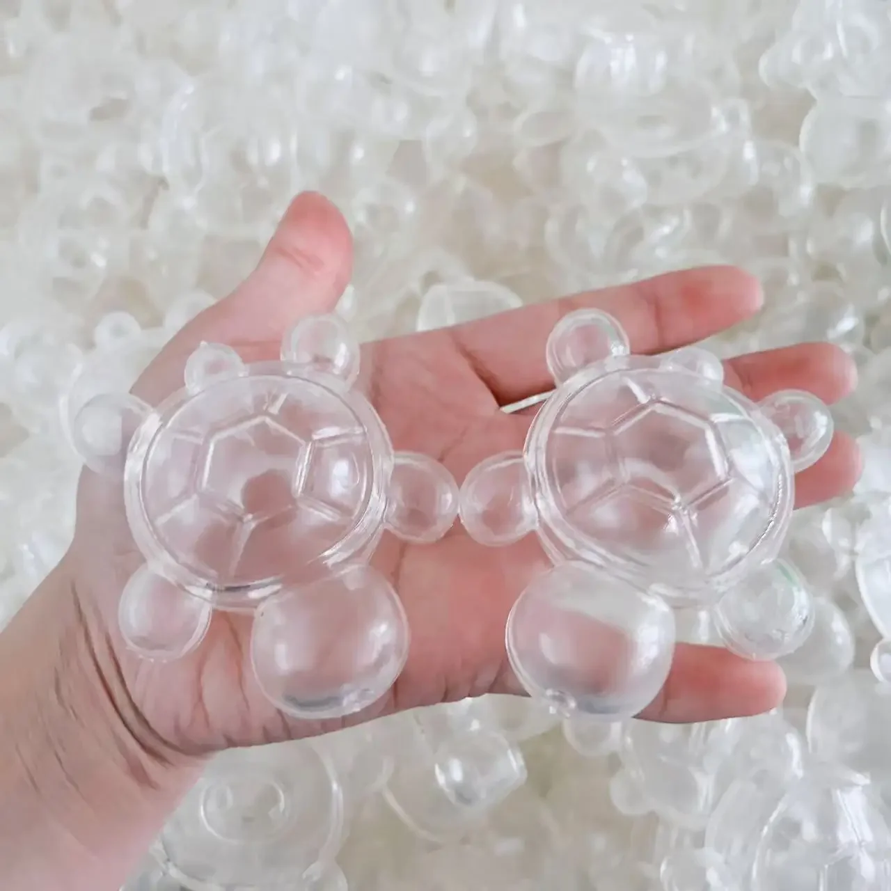 Fillable Clear Blank Turtle Shell Fidget Toy DIY Empty Squishy Sensory Stress Relief Toy for Handmade Craft No Fillings Included