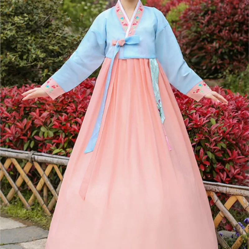 

Hanbok Fashion Wedding Dress Korean Ethnic Top Long Skirt Suit Classical Dance Performance Work Clothes