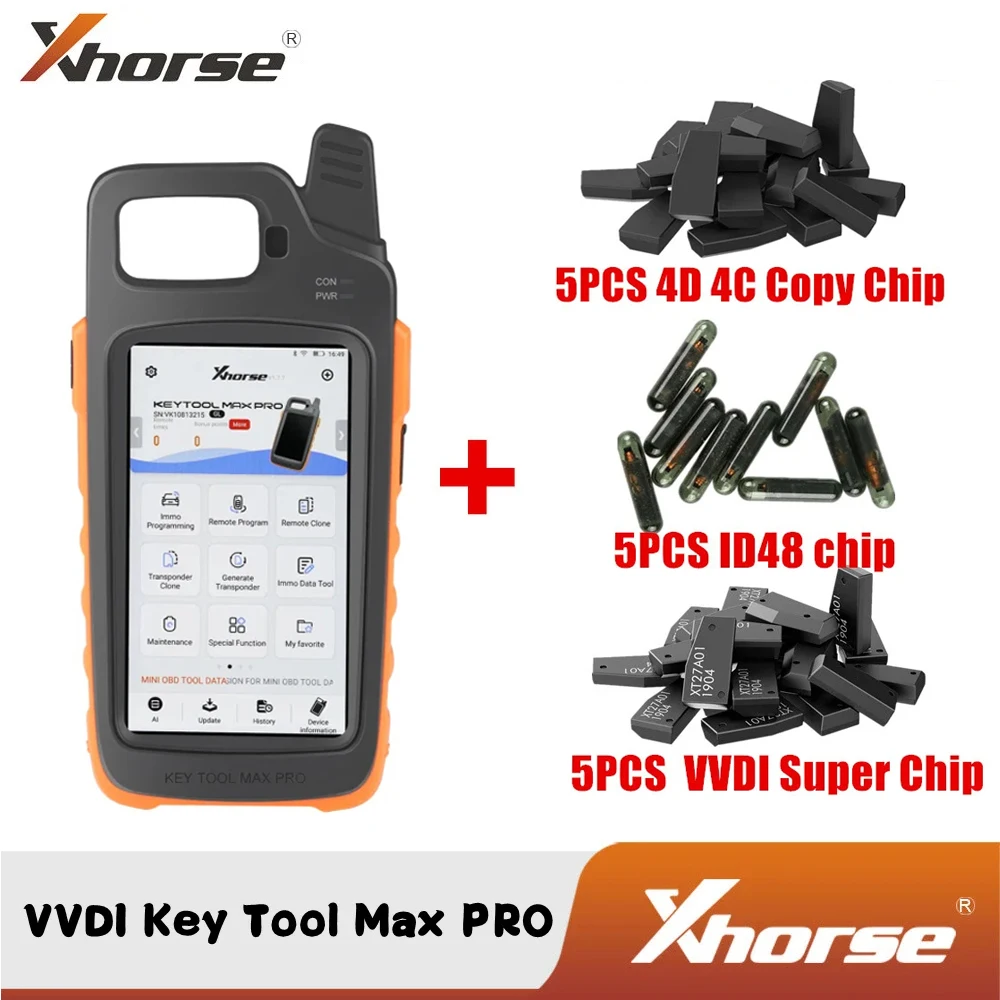 Xhorse VVDI Key Tool Max PRO Super Chip 4D 4C 46/ID48 Chip Car Remote Key Programmer XKB520EN Support Read Voltage and Leakage