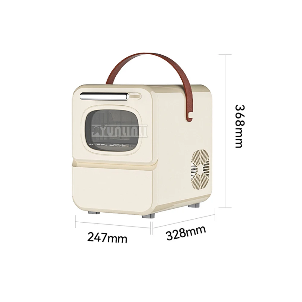 เครื่องทําน้ําแข็งแบบพกพาคุณภาพดีพร้อมที่จับสําหรับพกพาเครื่องทําน้ําแข็งเคาน์เตอร์ 9 ก้อนพร้อมใน 6 นาที