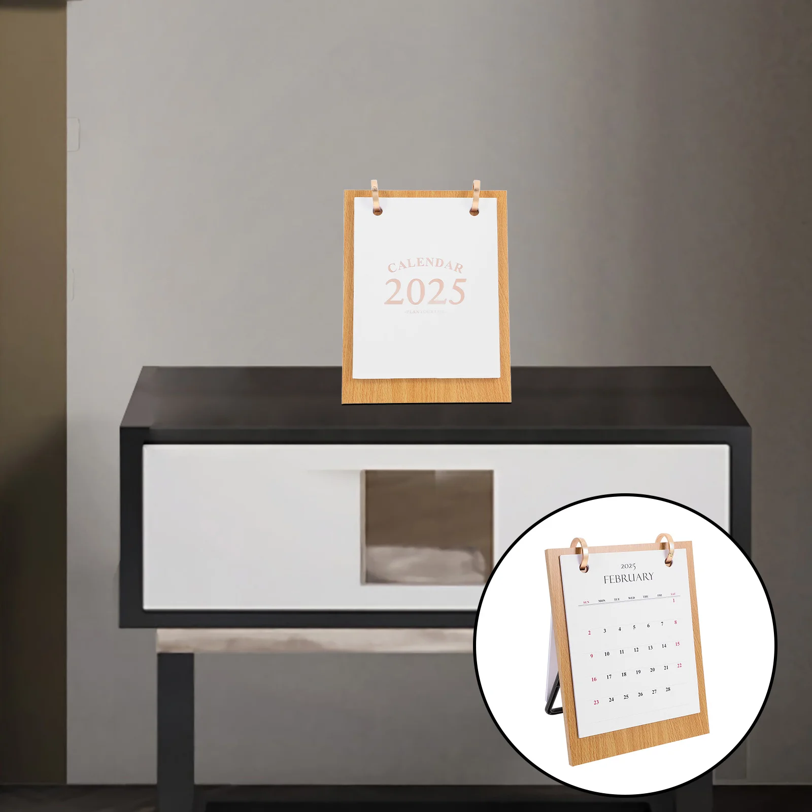 

Desk Calendar 2024-2025 Flip Standing Desktop Monthly Calendar Portable Stable Tabletop Decorative for Office Home