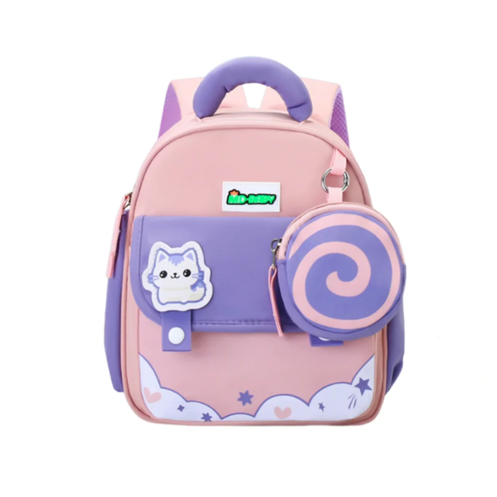 Animal Patterns Kindergarten School Bag Waterproof Adjustable Straps Cartoon Nursery Backpack Zipper Closure Large Capacity