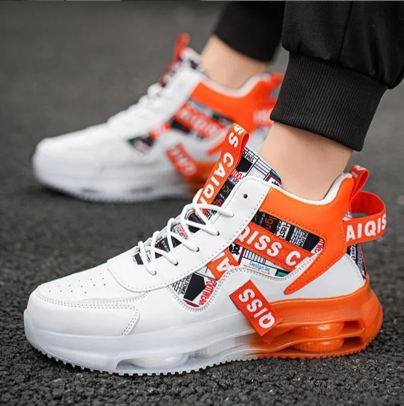 أحذية رياضية رجالية قابلة للتنفس - أحذية جري مبطنة منقوشة لكرة السلة والتنس والاستخدام الكاجوال - تدريب للرجال والنساء