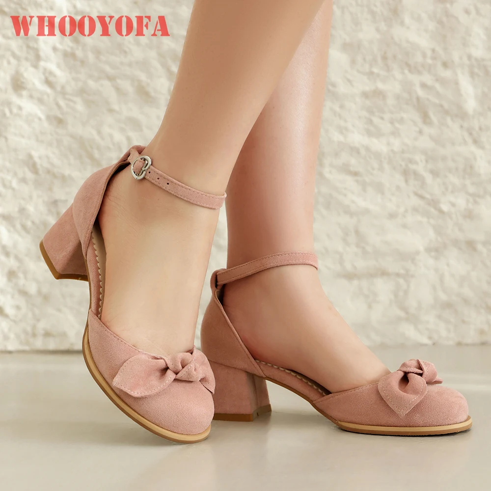 2026 Summer Sexy Women Ankle Strap Sandals 5cm High Block Heel Office Lady Dress Shoes Large Small Plus Size 11 32 45