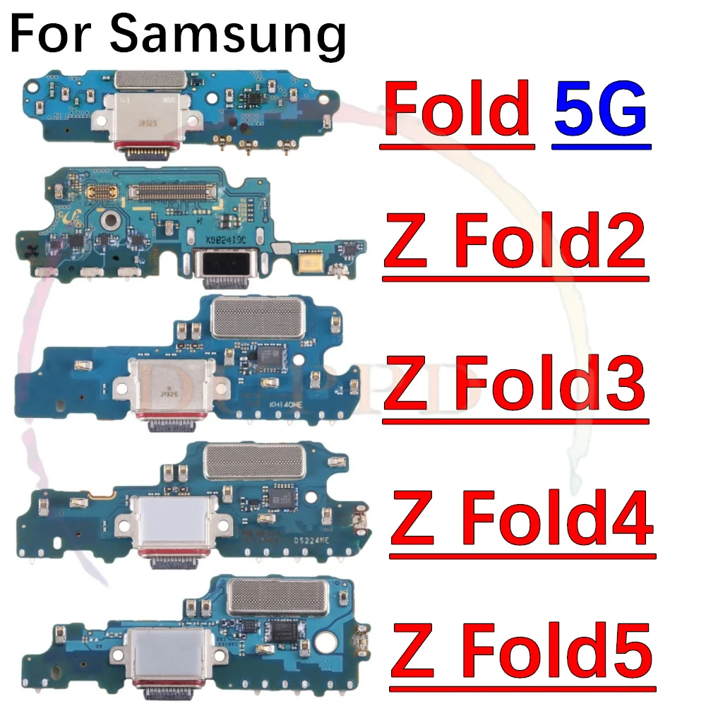 USB Charging Port Dock Charger Plug Connector Board Flex Cable With MIC For Samsung Galaxy Z Fold Fold2 Fold3 Fold4 Fold5 5G