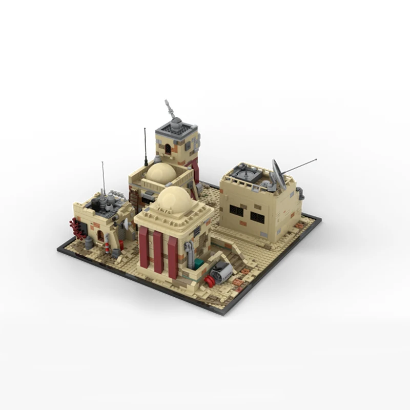 Space Movie Military Series Modular Scene Desert Village Model MOC Building Blocks DIY Assemble Bricks Creative Display Toy Gift