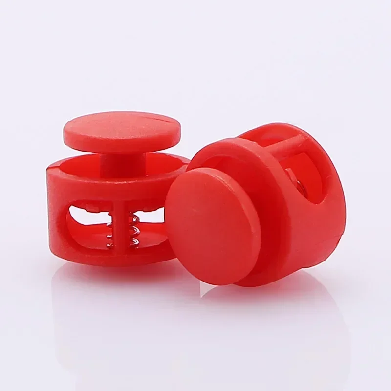 10pcs Colorful Cord Stoppers Round Plastic Cord Locks Metal Spring Anti-slip Stoppers Clothing Accessories