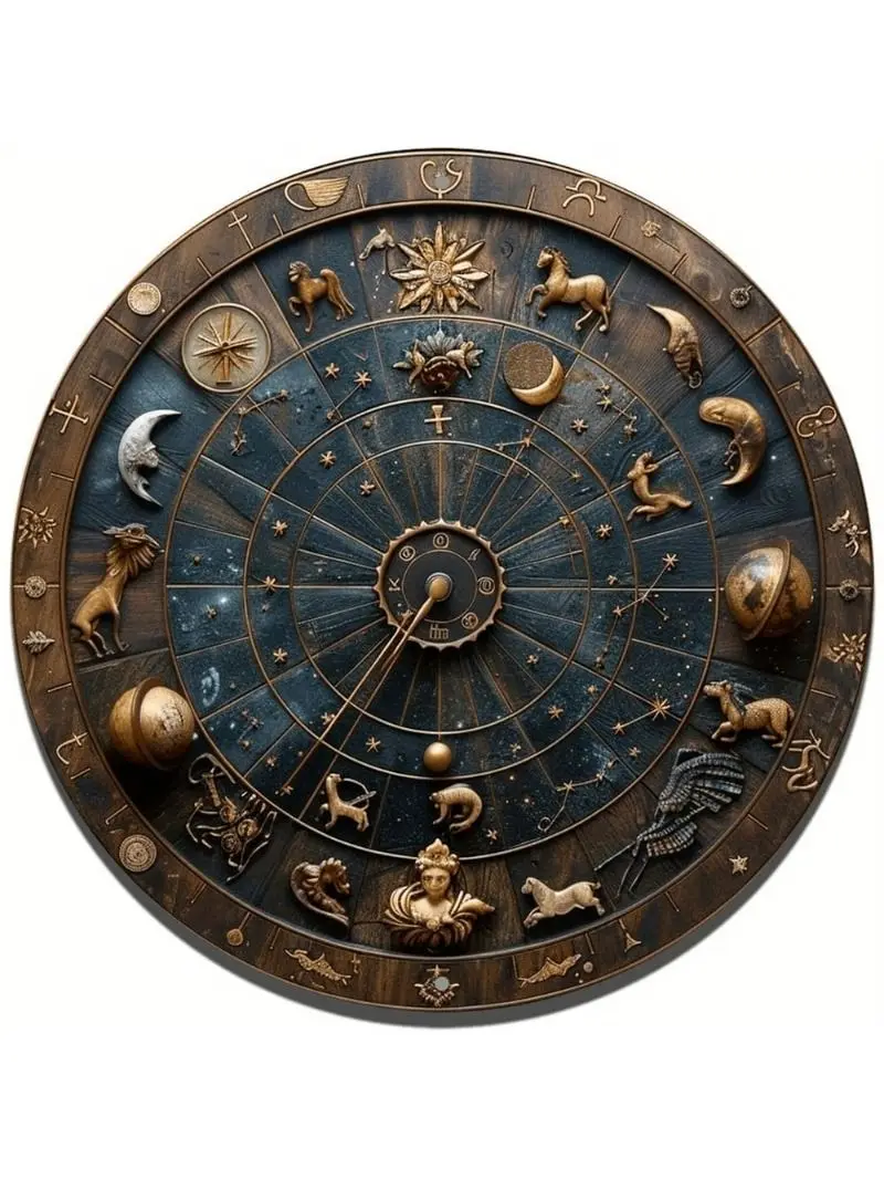 Retro Round Compass with Metallic Painting – Nautical Style Decorative Sign, Vintage Sea-Themed Metal Wall Art