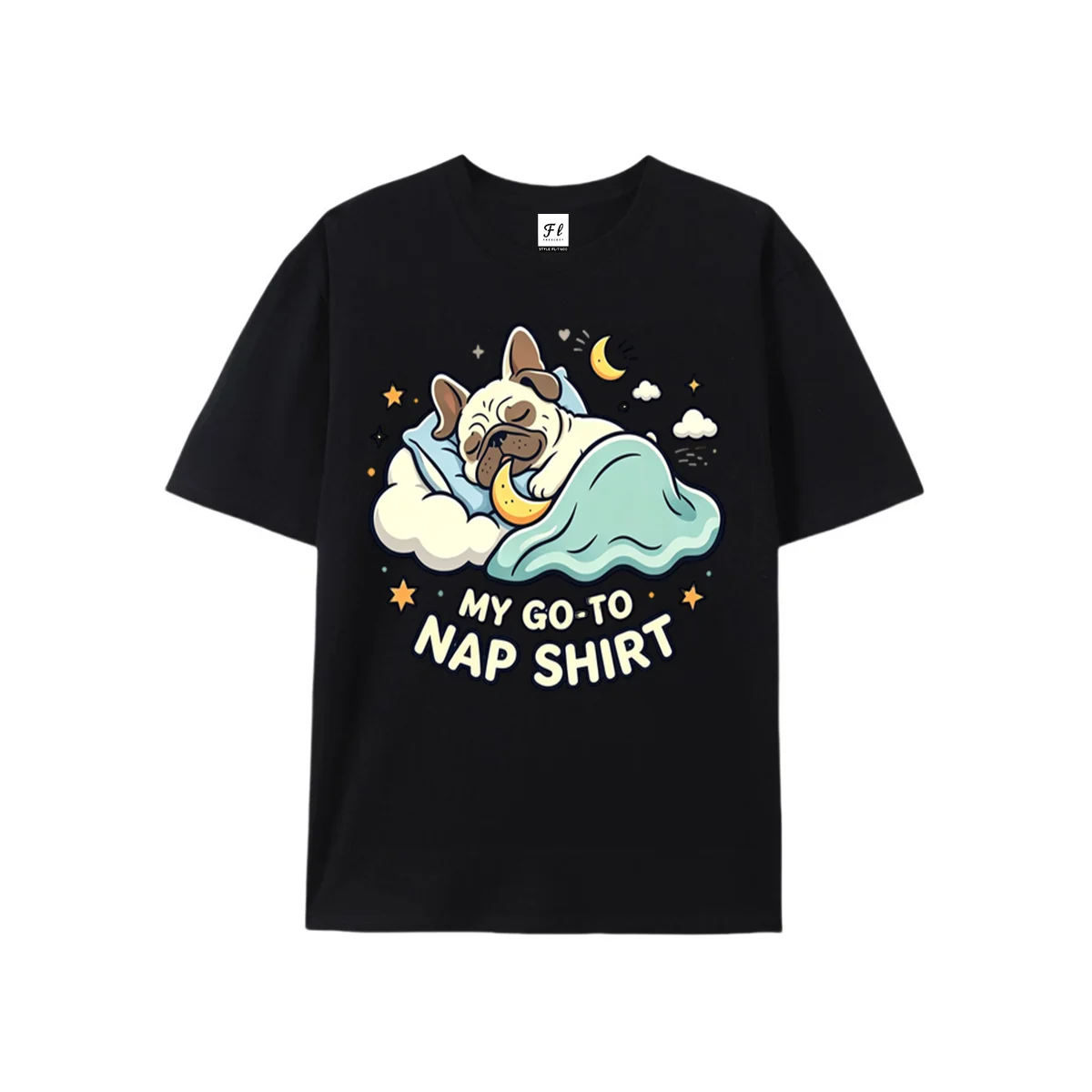 Cute Funny Pug Dog Sleep Napping T-Shirt Favorite Retro Tees for Men Women Kids Unisex Short Sleeve Round Neck Graphic Tees