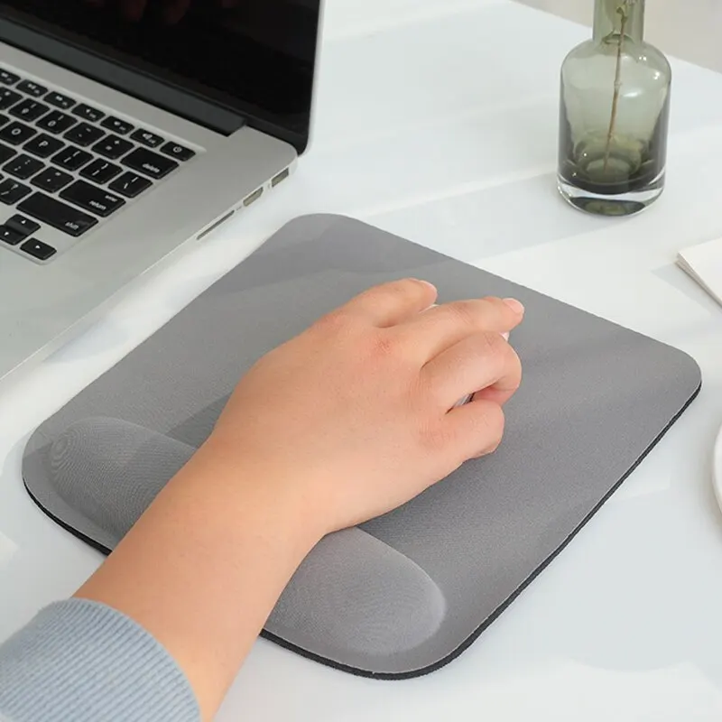 Mouse Pad with Memory Foam Wrist Support Rest Ergonomic EAV Comfortable Office Mousepads Non-Slip Rubber Base for Computer Home