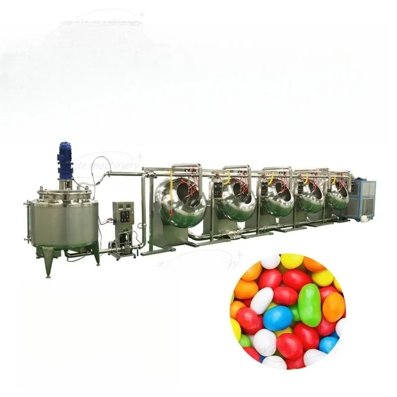 Customized Stainless Steel Automatic Coated Processing Line Peanut Almond Nuts Cocoa Bean Spraying Chocolate Coating Machine