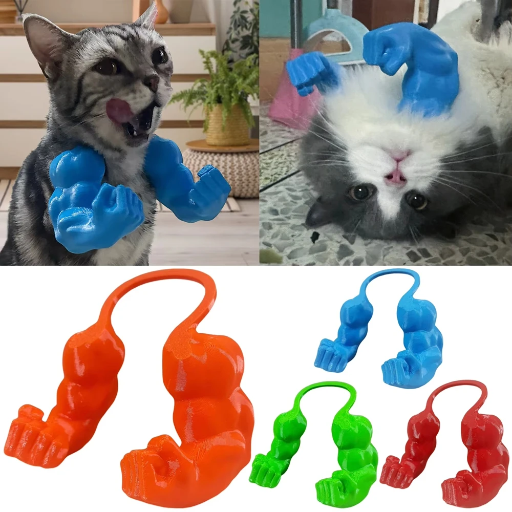 Pet Cat Muscle Arms 3d Creative Strong Man Giant Arms Halloween Cat Costume Accessory Cat's Neck Arm with Muscle for Pet Cosplay