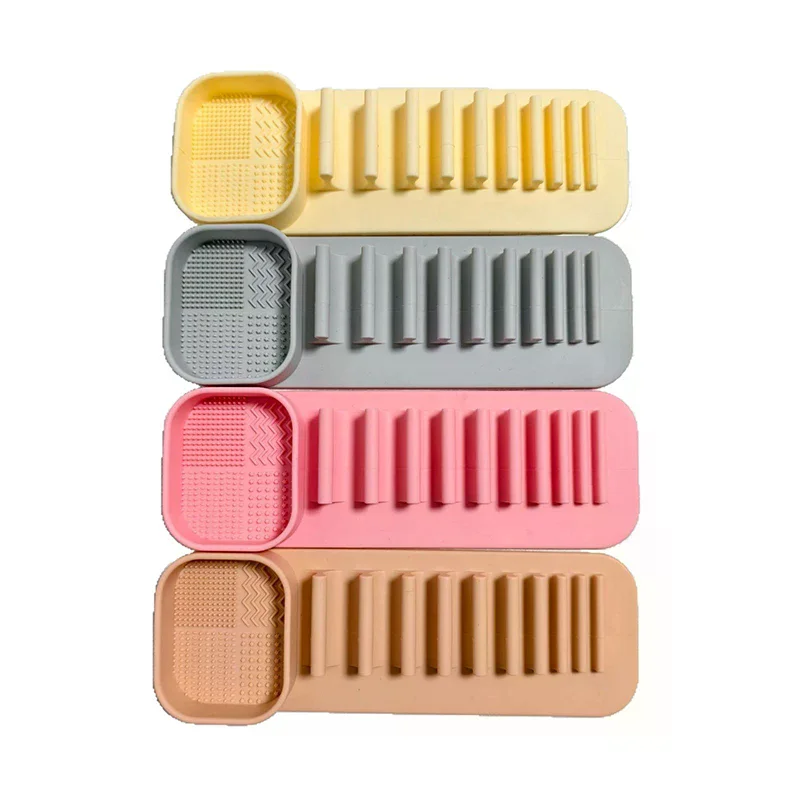 1 pz ciotola di lavaggio in silicone scatola di pulizia per pennelli per trucco set di strumenti per asciugare le uova soffio di polvere rondella spugna artefatto di stoccaggio