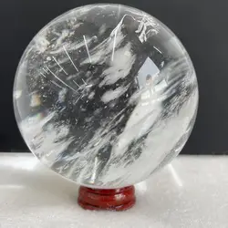 제련석 석영 치료 구체, 명상을 위한 투명한 크리스탈 공, 1 개, 7-11cm