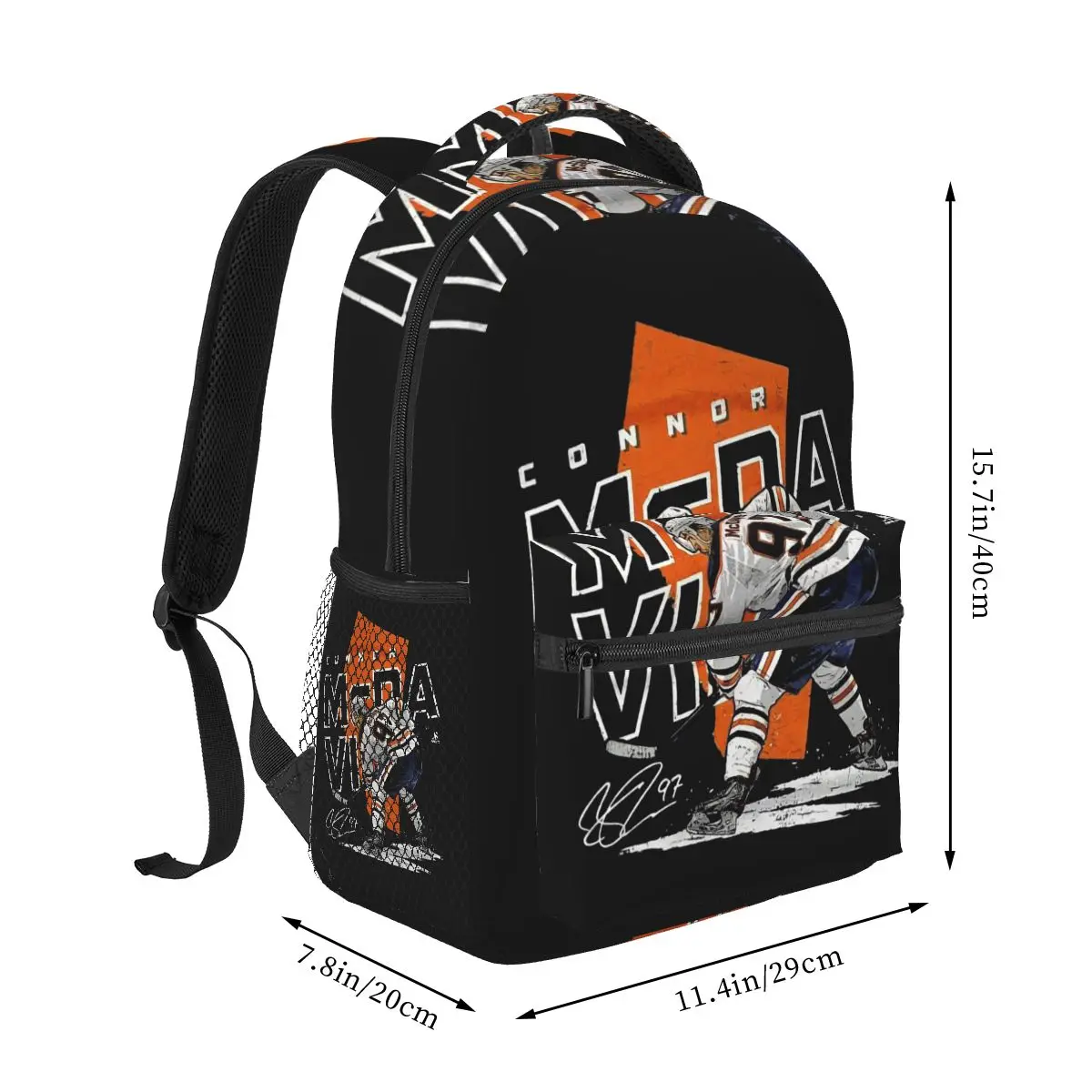 Connor McDavid 97 For Edmonton Oilers Fans Backpack Student Boys Girls BookBag School Bag Laptop Shoulder Bags for Men Women