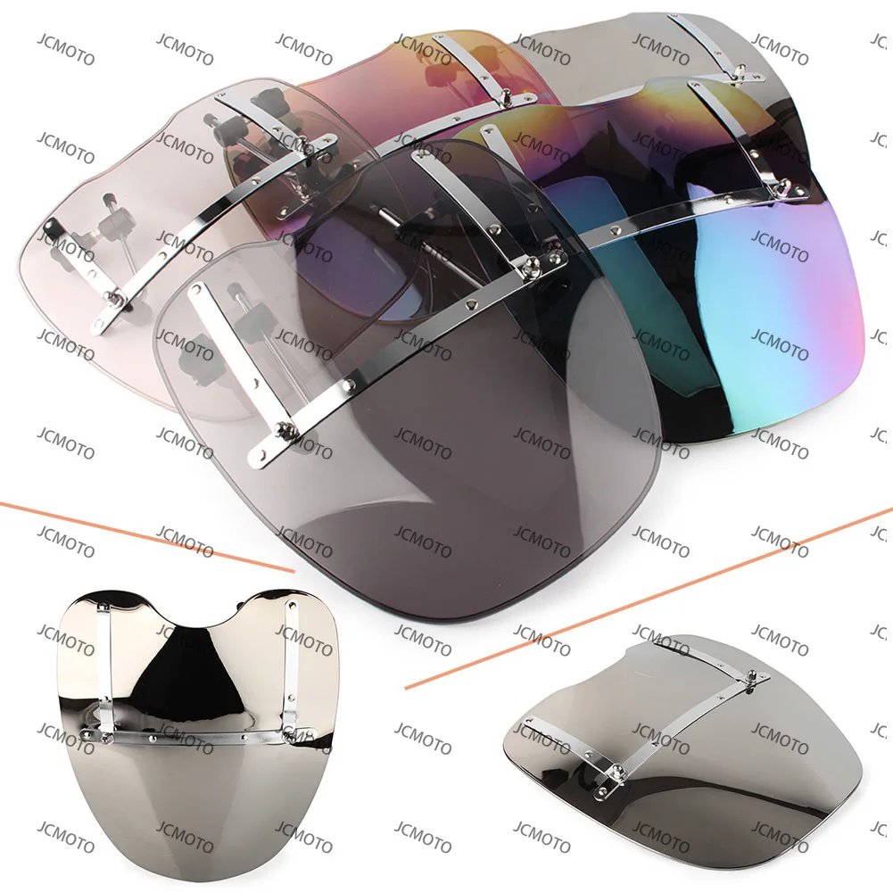 

For Harley Kawasaki Suzuki Yamaha Honda Cruisers & Standard 1970-2015 17" Motorcycle Windscreen Windshield Universal