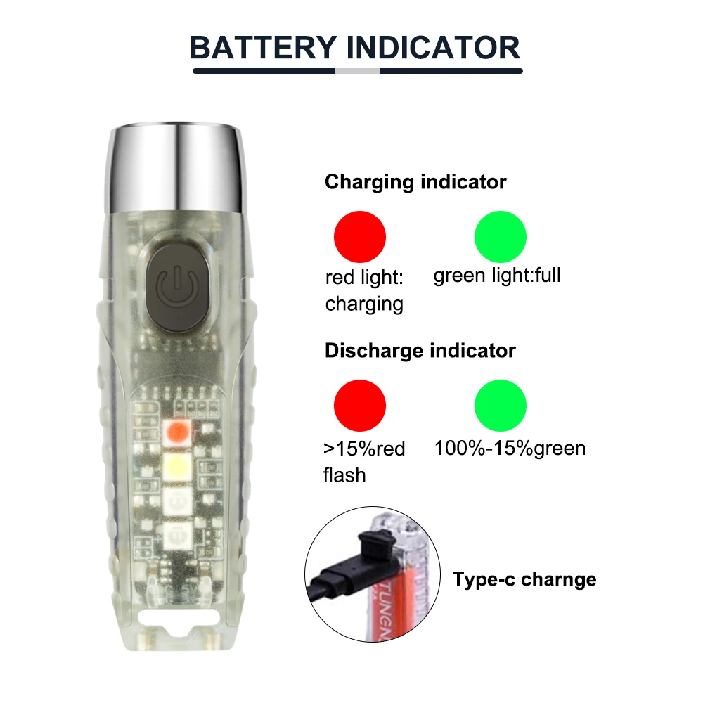 Amanfire S12 Flashlight Keychain Mini EDC Torch Rechargeable High Power Outdoor 11 Modes LED Light