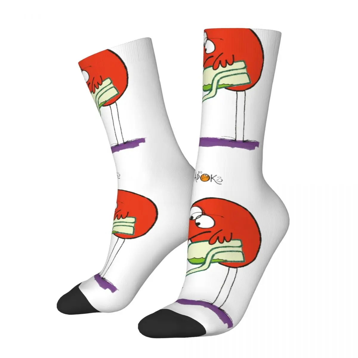 Funny Crazy compression Glass Sock for Men Hip Hop Harajuku L-Les Shadoks Happy Quality Pattern Printed Boys Crew Sock Novelty