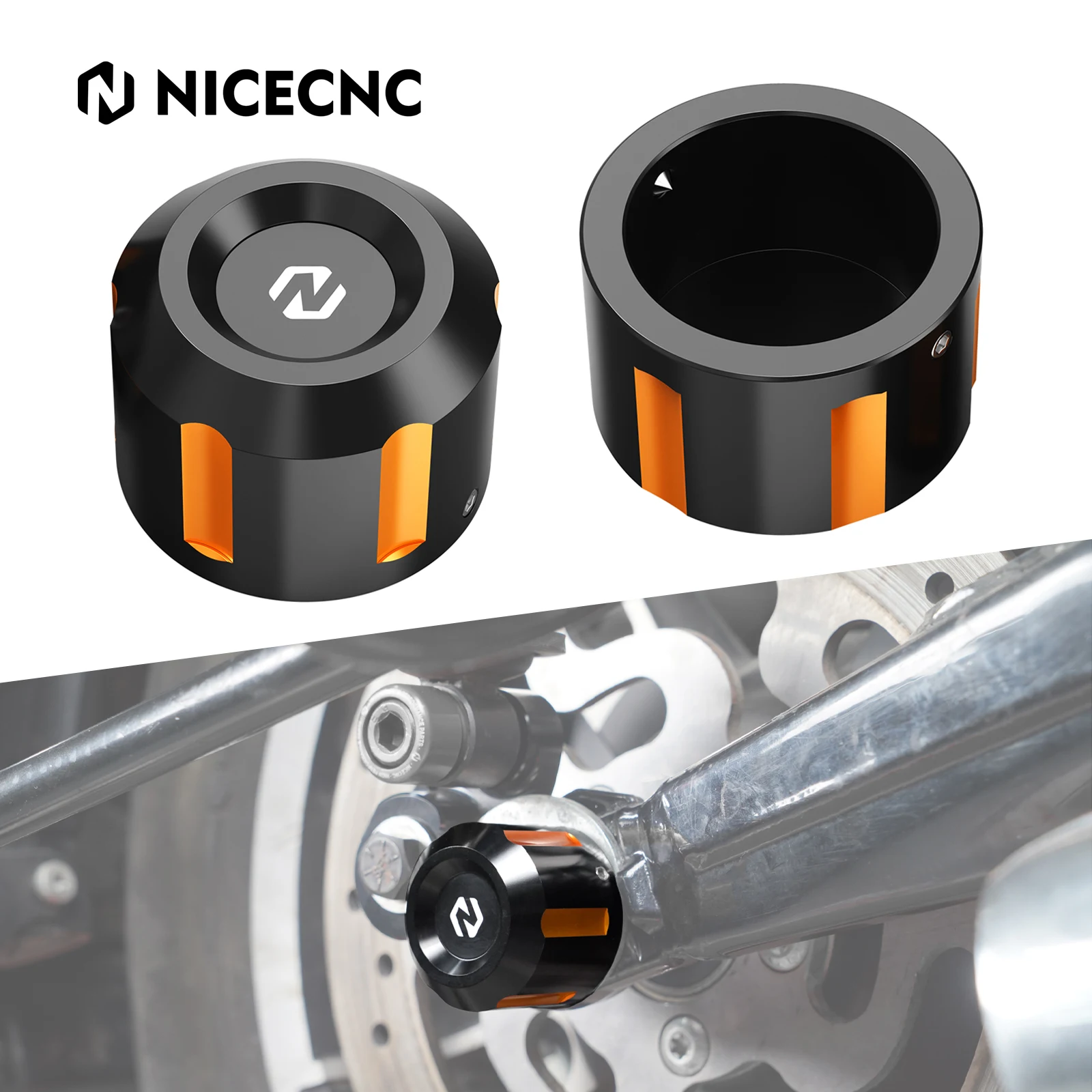 NICECNC Motorcycle Rear Axle Nut Cap Covers for Harley Street Glide FLHX 2017 2018 2019 2020 2021 2022 2023 2024