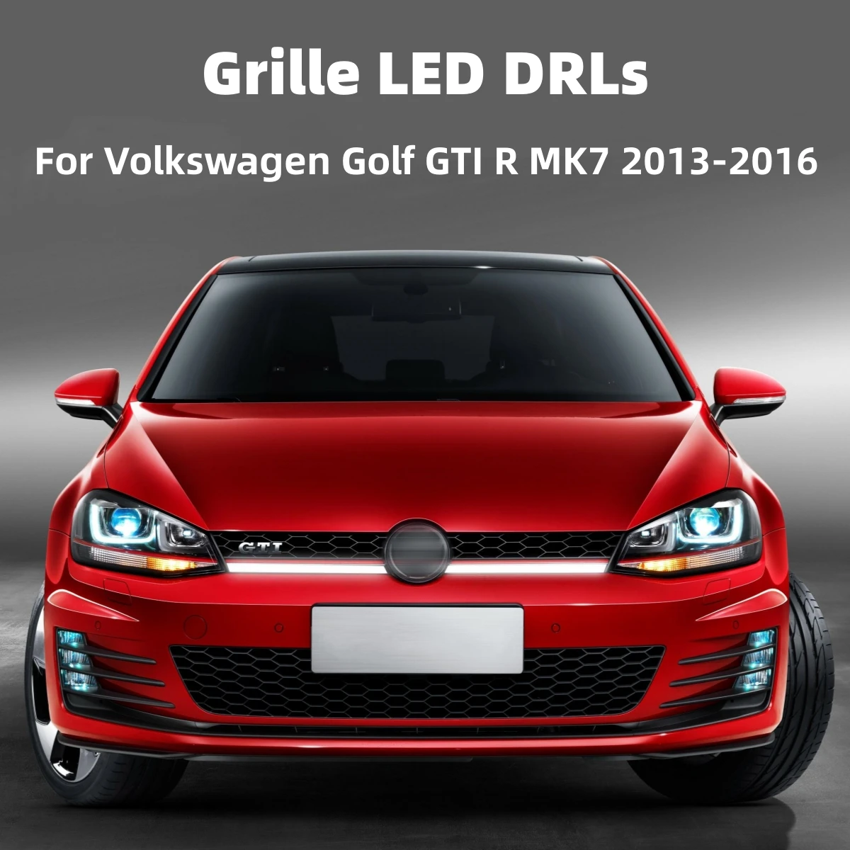 

Front Bumper LED Grille Grill Lights DRL Daytime Running Light Lamp For Volkswagen Golf MK7 GTI GTD R Pre-Facelift 2013-2016