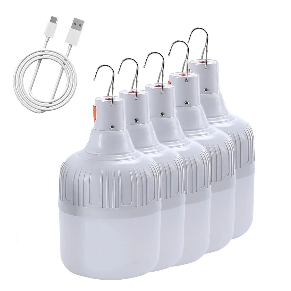 

10 шт., 80 Вт, портативные уличные фонари для кемпинга, USB аккумуляторная лампа, светодиодная аварийная лампа, крючок, высокая мощность, палатки, фонарь, ночник, лампочка