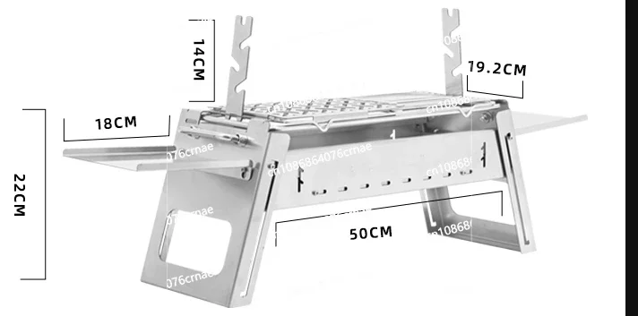 Barbecue Grill Barbecue Grill Household Stainless Steel Barbecue Grill Foldable Outdoor Portable Camping Thickened