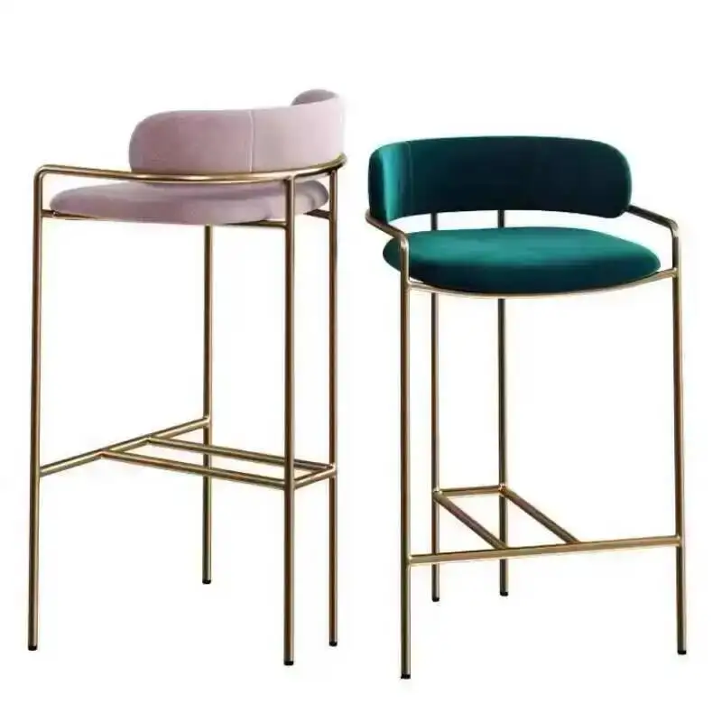 Stools Kitchen Bar Chairs Island Luxury High Nordic Modern Simple Backrest Aesthetic Standing Sgabello Cucina Kitchen Furniture view 6