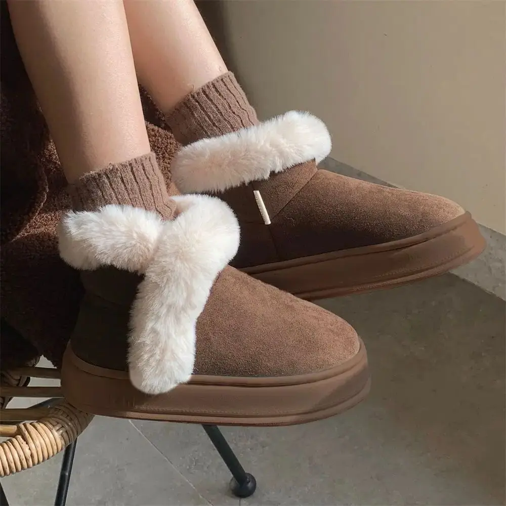 Women's Retro Colour-Block Cotton Boots Casual Versatile Outerwear Non-Slip Thick Soles Warm Winter Boots
