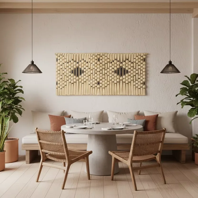 #￥Minimalist Tassel Textile Eco-Friendly Macrame Wall Decor Boho Handmade Wall Hangings for Accent Wall Decor Mothers Day Gift
