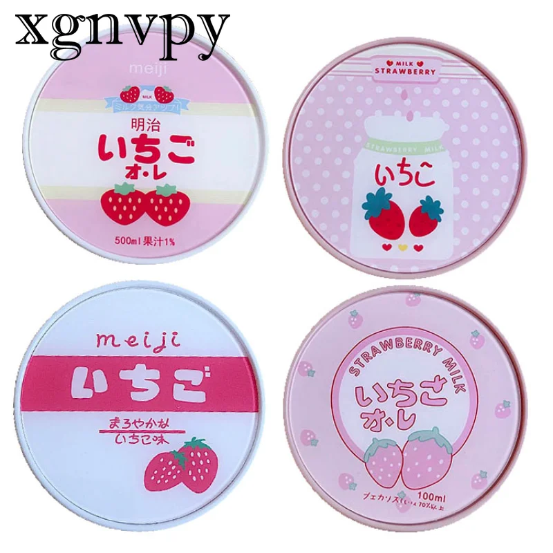 2PCS Contact Lens Boxs Japanese Text Cute Pink Strawberry Contact Lens Box Invisible Companion Dual Box Care Box