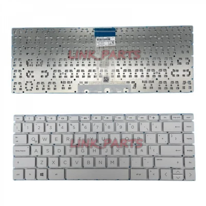 Nuevo Teclado Español Latino para HP 14-bp000 14s-bp000 14-bp100 Series, Teclado de Repuesto Blanco para Portátil