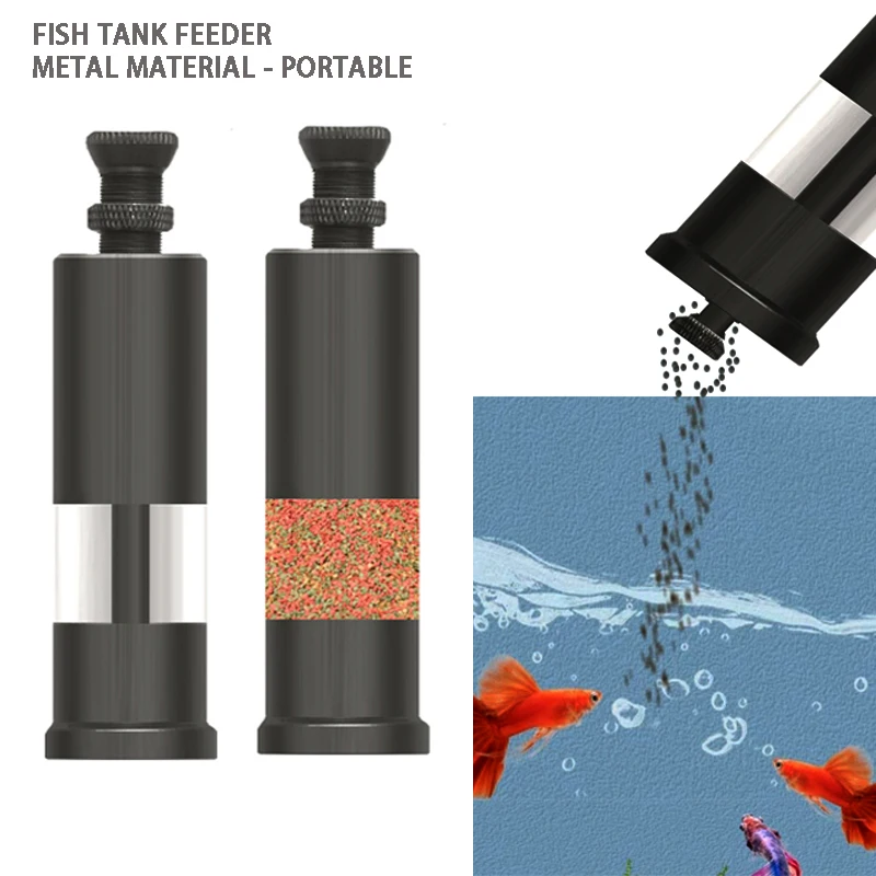 

Кормушка для аквариума Мини-портативная кормушка для рыб и креветок из алюминиевого сплава, количественная кормушка для аквариума пресс-типа
