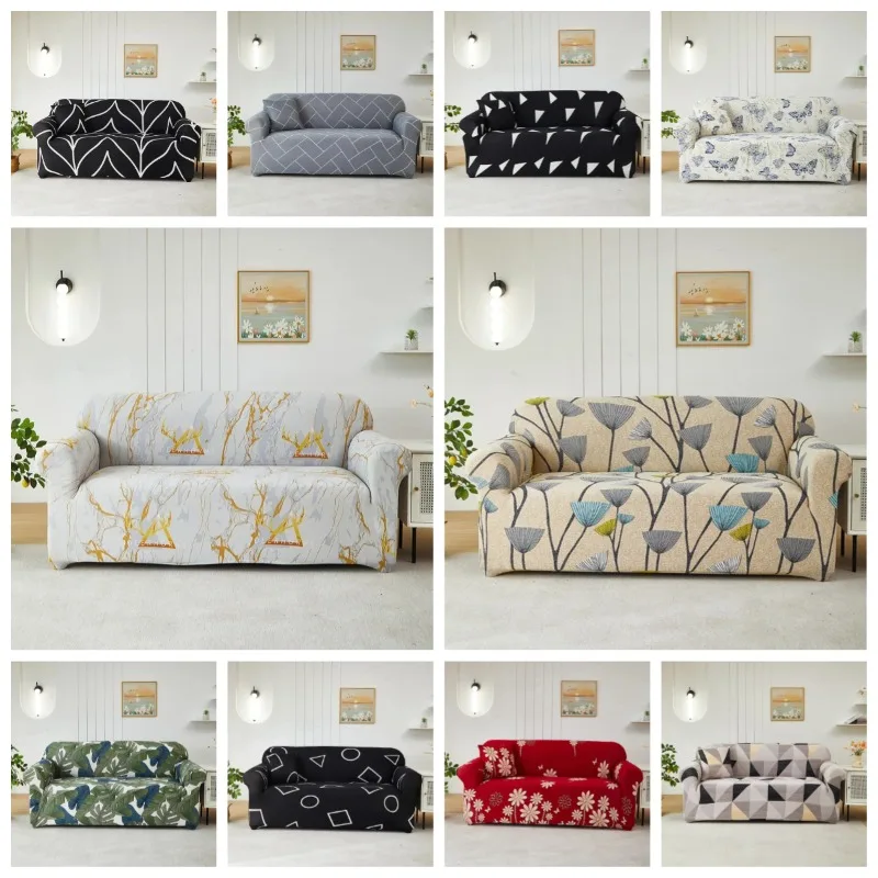 Printing Flower Armest Sofa Slipcover Fully Wrap Non-slip Couch Cover Furniture Protector Bedroom Office Living Room Home Decor