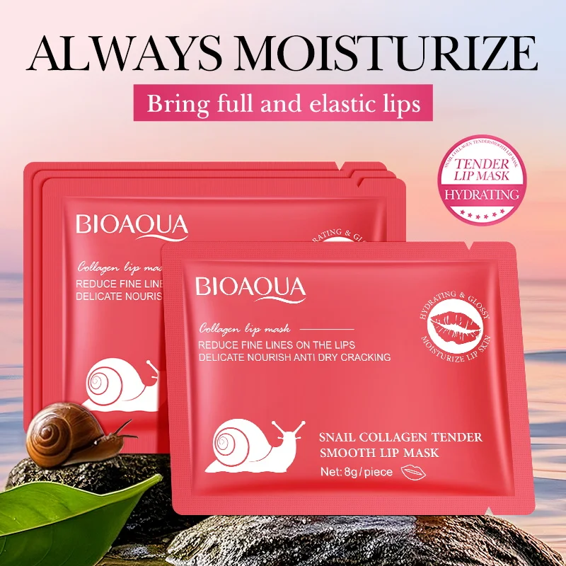 20pcs BIOAQUA Crystal Collagen Lip Mask Moisturizing Plump Lips Gel Masks Anti Wrinkles Hydrating Lip Plumper Lips Skin Care
