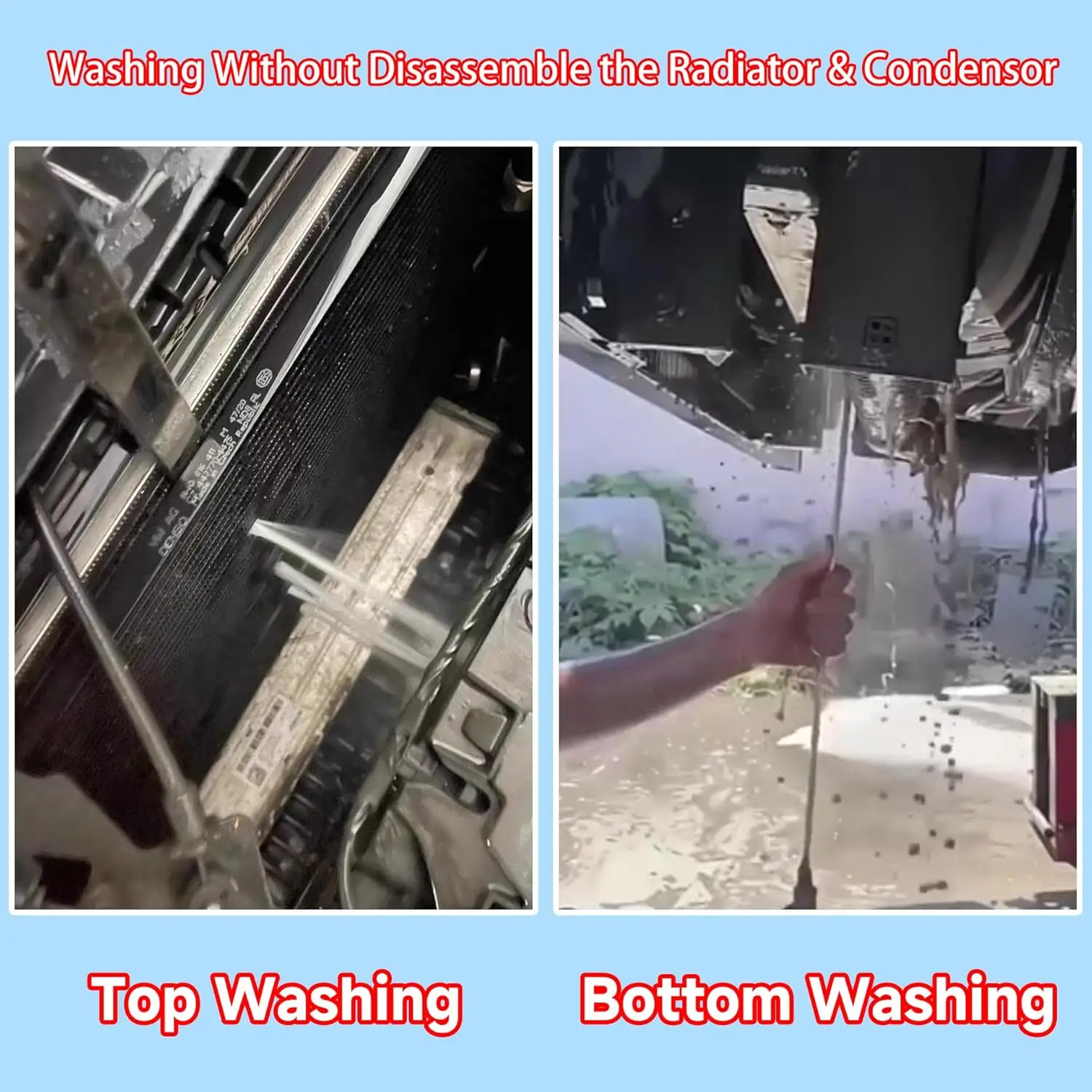 High Pressure Wash Car Water Tank Radiator Condenser Cleaning Wand Tool Removal-Free For Wash Gun 1/4\