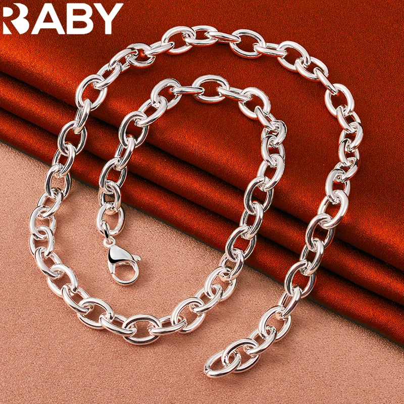 

URBABY 925 Sterling Silver Classic Base Chain Necklace For Man Women Wedding Engagement Party Jewelry Gifts