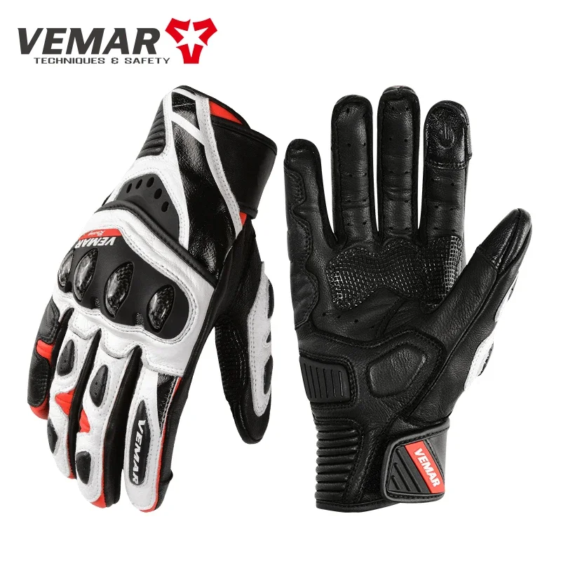 

Winter VEMAR VE-304 Motorcycle Luva Motociclista Riding Leather Men Carbon Fiber Motocross Guantes Racing Touch Screen Gloves