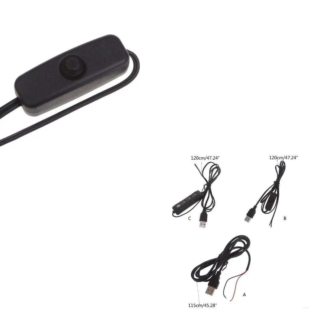 462E USB DIY Soldering Power Cord for 5V LED Lights Cameras with Switch