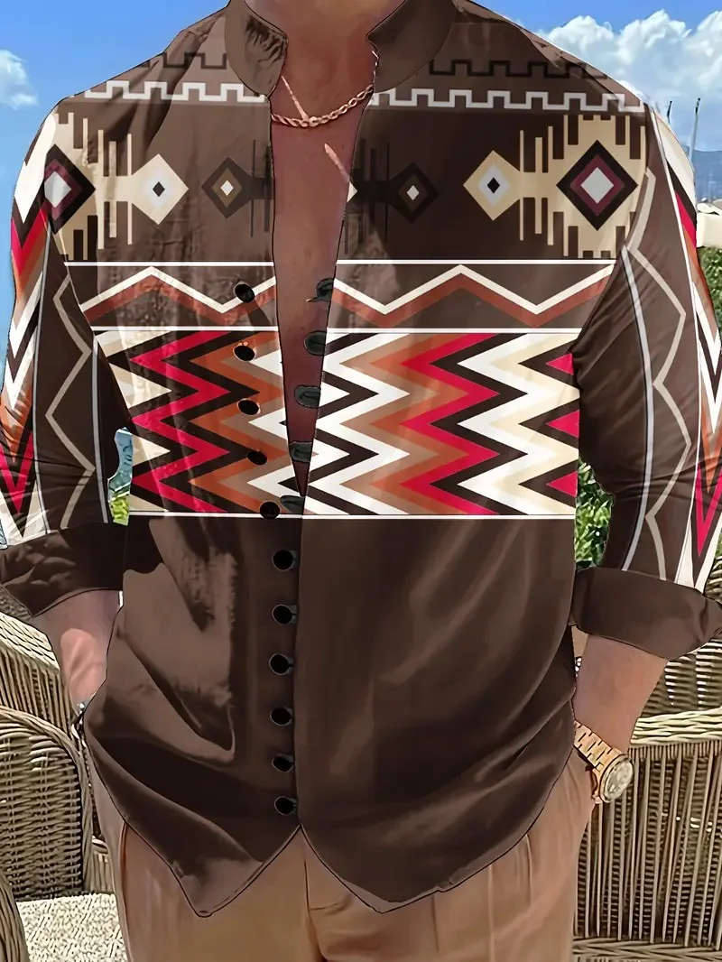 

New Men's Bandage Round Collar High Quality Shirt Men's Solid Color Cotton Folding Casual Slim Long-Sleeved Shirt2026